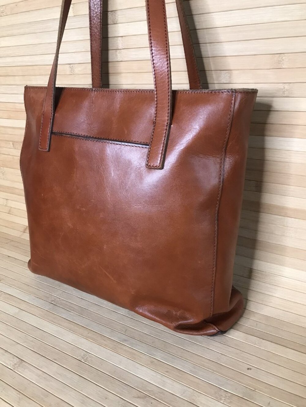 Patricia Nash Viana Soft Tan Brown Leather Shoulder Tote Bag 13x13x3 Purse - Picture 2 of 11